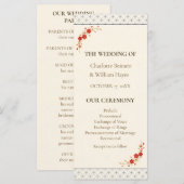Japanese Sakura Shippo Wedding Program プログラム (正面/裏面)