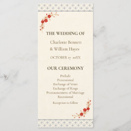 Japanese Sakura Shippo Wedding Program プログラム