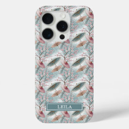 Japanese Sakura Umbrella Pattern Monogrammed iPhone 15 Proケース