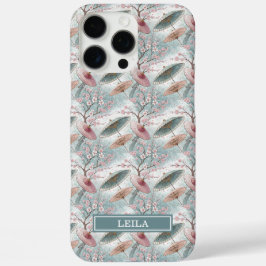 Japanese Sakura Umbrella Pattern Monogrammed iPhone 16 Pro Maxケース