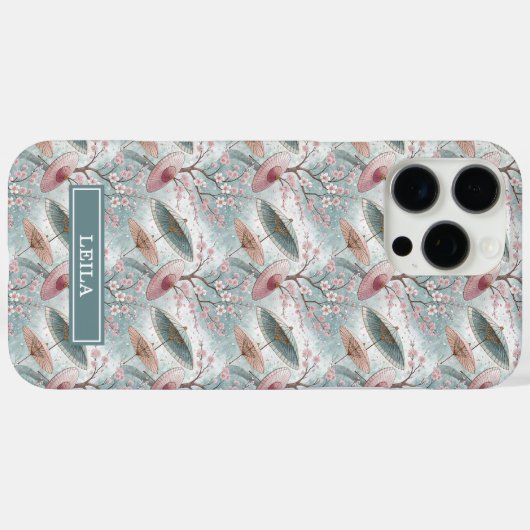 Japanese Sakura Umbrella Pattern Monogrammed Case-Mate iPhoneケース (裏面 (横))