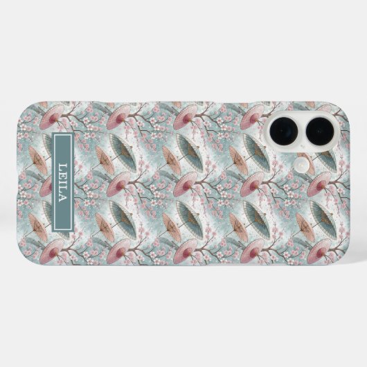 Japanese Sakura Umbrella Pattern Monogrammed Case-Mate iPhoneケース (裏面 (横))