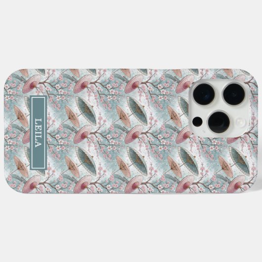 Japanese Sakura Umbrella Pattern Monogrammed Case-Mate iPhoneケース (裏面 (横))
