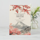 Japanese Sakura Wedding Invitation 招待状 (スタンド正面)