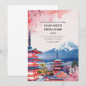 Japanese Sakura Wedding Invitation 招待状 (正面/裏面)