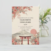 Japanese Sakura Wedding Invitation 招待状 (スタンド正面)