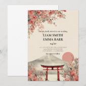 Japanese Sakura Wedding Invitation 招待状 (正面/裏面)
