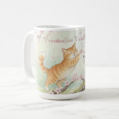 Japanese Sakura & Zen Cats Watercolor  コーヒーマグカップ (正面左)