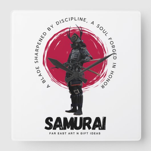 Japanese Samarai Wall Clock  スクエア壁時計 (正面)
