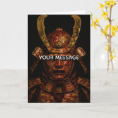 Japanese Samurai Armor Kintsugi Art Personalized C カード (黄色い花)