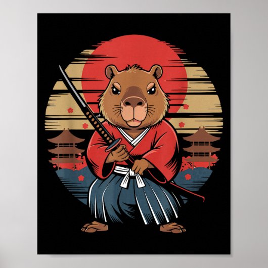 Japanese Samurai Capybara  ポスター (正面)