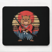 Japanese Samurai Capybara  マウスパッド (正面)