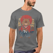 Japanese Samurai Capybara funny Tシャツ (正面)