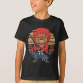 Japanese Samurai Capybara  Tシャツ (正面)