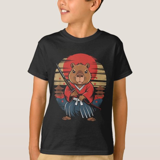 Japanese Samurai Capybara  Tシャツ (正面)
