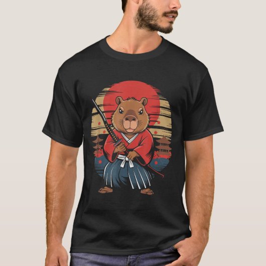 Japanese Samurai Capybara  Tシャツ (正面)