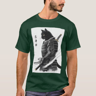 Japanese Samurai Cat Kawaii Ninja Cats Gifts Men W Tシャツ