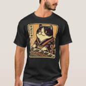 Japanese Samurai Cat Playing The Keyboard Tシャツ (正面)