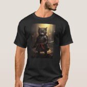Japanese Samurai Cat Warrior Japan Ninja Kitten (2 Tシャツ (正面)