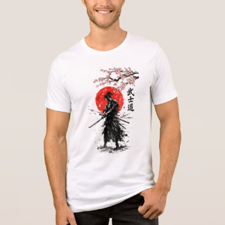 Japanese Samurai Cherry Blossom Sun Graphic Tee トライブレンドＴシャツ