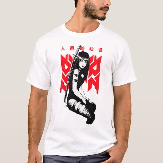 Japanese Samurai Cool Girl Urban Style  Tシャツ (正面)