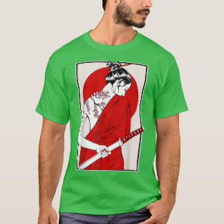 Japanese Samurai Culture Scenery Vintage Sakura Ch Tシャツ