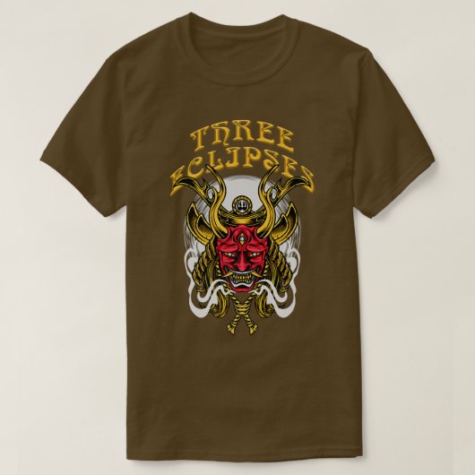 Japanese Samurai Cyborg Oni Mask Premium T-Shirt ( Tシャツ (デザイン正面)