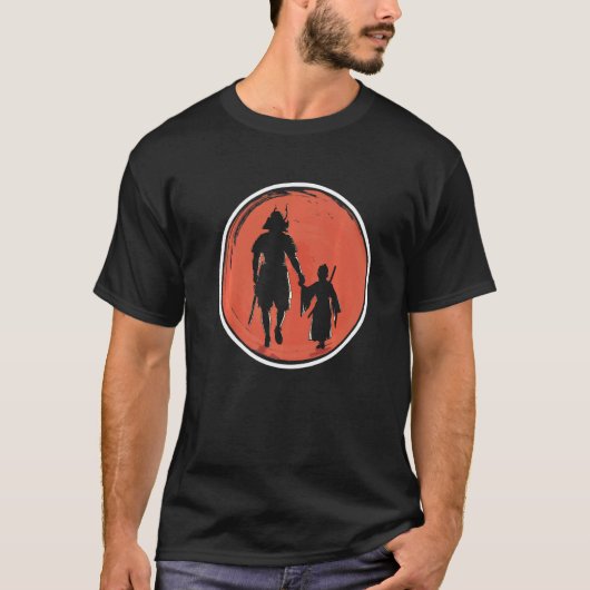 Japanese Samurai Dad & Son Japanese Sun Japan Tシャツ (正面)