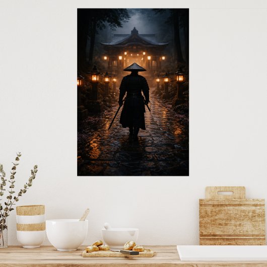 Japanese Samurai - Dark Theme ポスター (キッチン)