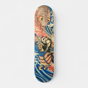 Japanese Samurai fighting salamander スケートボード