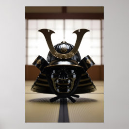 Japanese Samurai Helmet ポスター