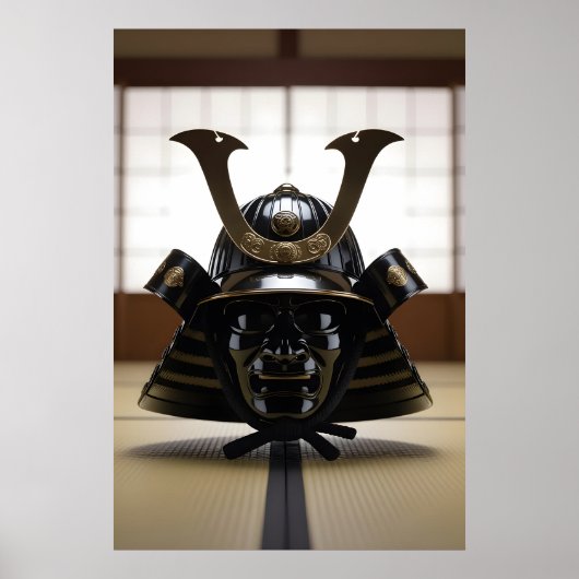 Japanese Samurai Helmet ポスター (正面)