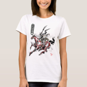 Japanese samurai horse art equestrian sumi tシャツ