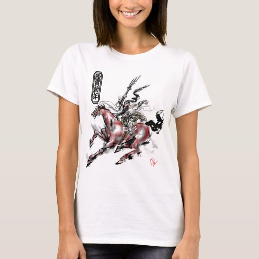 Japanese samurai horse art equestrian sumi tシャツ (正面)