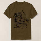 Japanese Samurai Kyudo Archer Black Drawing  (2) Tシャツ (デザイン正面)