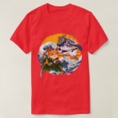 Japanese Samurai Ninja Cat Kawaii Cat Warrior Anim Tシャツ (デザイン正面)