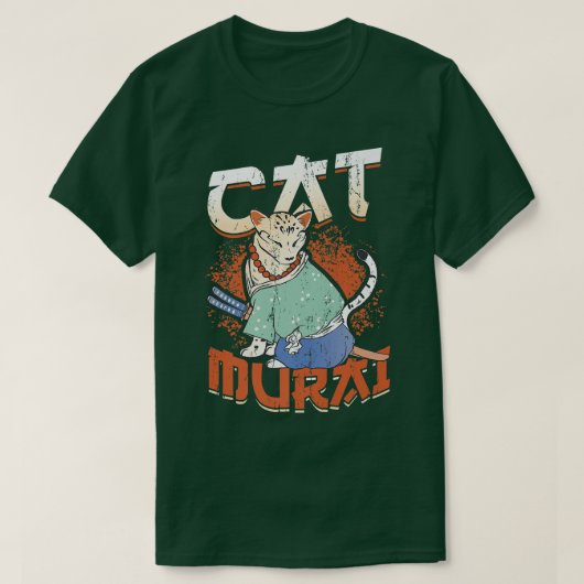 Japanese Samurai Ninja Cat Samurai Premium T-Shirt Tシャツ (デザイン正面)