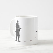 Japanese Samurai × Sakura Ink Art コーヒーマグカップ (正面左)
