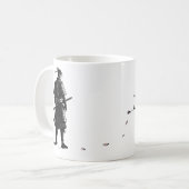 Japanese Samurai&Sakura Ink Art Mug コーヒーマグカップ (正面左)
