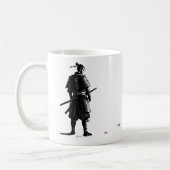 Japanese Samurai&Sakura Ink Art Mug コーヒーマグカップ (左)