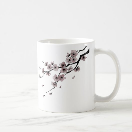 Japanese Samurai&Sakura Ink Art Mug コーヒーマグカップ (右)