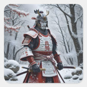 Japanese Samurai square sticker スクエアシール (正面)