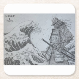 Japanese　samurai&ukiyoe original art スクエアペーパーコースター
