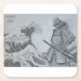 Japanese samurai&ukiyoe original art スクエアペーパーコースター