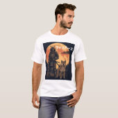 Japanese Samurai Warrior and Shiba Inu Dog Full Mo Tシャツ (正面フル)