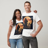Japanese Samurai Warrior and Shiba Inu Dog Full Mo Tシャツ (ユニセックス)