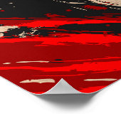 Japanese Samurai Warrior Ink Wash ポスター (角)