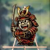 Japanese Samurai Warrior Red Armor Cartoon Art アクリルサイン (ニュートラル)