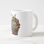 Japanese Samurai Warrior Red Armor Cartoon Art ジャンボコーヒーマグカップ (正面右)