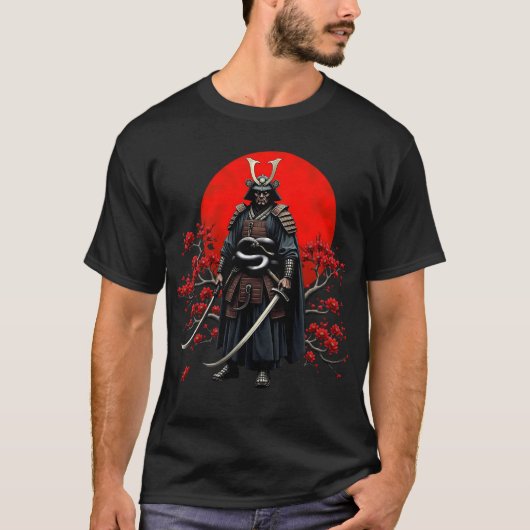 Japanese Samurai Warrior T-Shirt Tシャツ (正面)